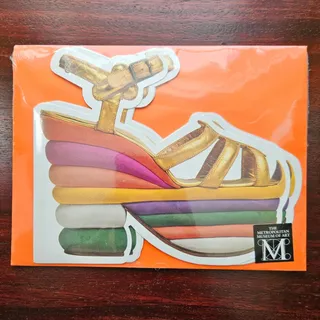 Photo of NWT Vintage Met Museum Ferragamo Card Set | Rainbow Platform Sandal 1990s Sealed