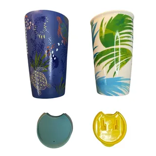 Photo of Starbucks Hawaiian Ceramic Tumbler Coffee Mug 12oz Double-Walled Set 2