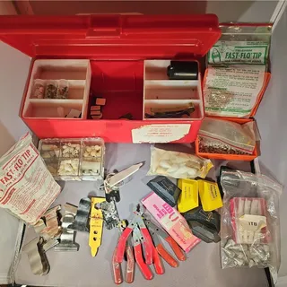 Photo of Vintage Tri-Chem Liquid Embroidery - Tubes, Plus Tool & Tips w/Carry Case