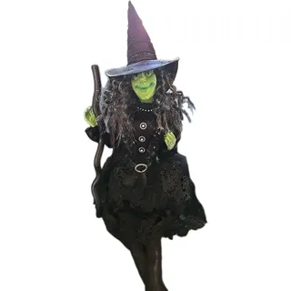 Photo of Broomstick Blvd Halloween Sitting Witch Figure Decor Shelf Sitter 28"