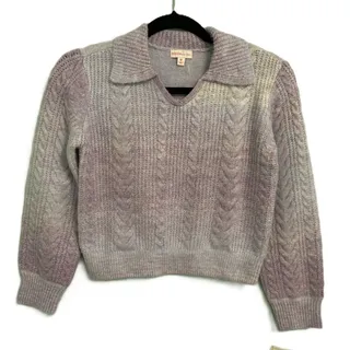 Photo of NWT Design History Ombre Cable Knit Long Sleeve V-neck Collar Sweater-Girls M