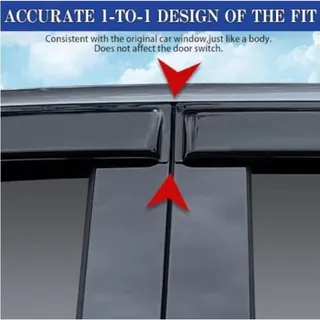 Photo of Tape-On Rain Guards for 2013-2019 Nissan Sentra Side Window Deflectors Vent Shad