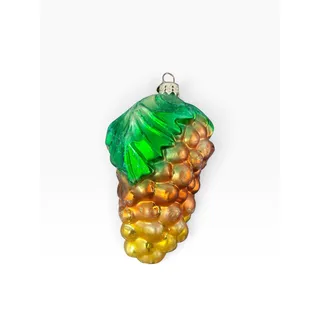 Photo of Christopher Radko Vintage Grape Bounty Cluster Glass Ornament Gold Green 5.5in