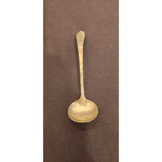 Photo of Vintage Silverplate Small Condiment Ladle Sauce Spoon Plain Handle 5.125 In