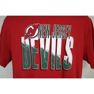 Photo of Mitchell & Ness New Jersey Devils Throwback T Shirt Mens XXL Red NHL Tee