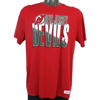 Photo of Mitchell & Ness New Jersey Devils Throwback T Shirt Mens XXL Red NHL Tee