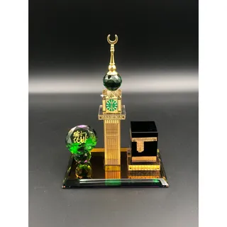 Photo of Crystal Glass Makkah Mecca Clock Tower Quran Islamic Ramadan Eid Gift With Box
