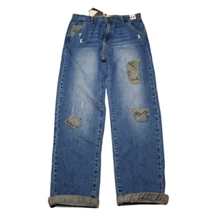 Photo of Cotton On Boys Husky Jeans Sz 16 Camo Patch Y2K Skater Adjustable Waist NWT