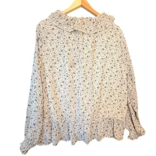 Photo of Universal Thread Womens Cream Floral Ruffles Blouse Size L