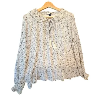 Photo of Universal Thread Womens Cream Floral Ruffles Blouse Size L