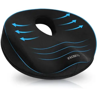 Photo of Donut Pillow for Tailbone Pain Relief and Hemorrhoids, Memory Foam Donut,Black