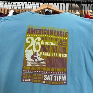 Photo of Vintage American Eagle Surf Tee From The Early 00s or Late 90s Blue