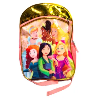 Photo of Disney Princess Backpack Fast Forward Large Pink School Bag Gold Mesh Zippered