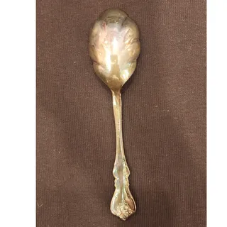 Photo of Vintage International Deepsilver Leaf Shaped Sugar Shell Jelly Spoon 5.5 In