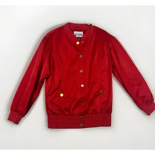 Photo of Victoria Sport By Victoria’s Secret Womens M Red Satin Bomber Jacket Gold Snaps