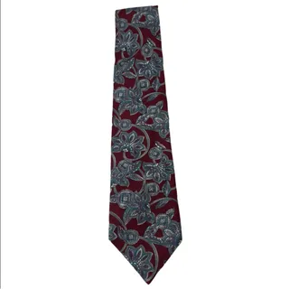 Photo of Christian Dior Monsieur tie burgundy red wine teal floral textured necktie