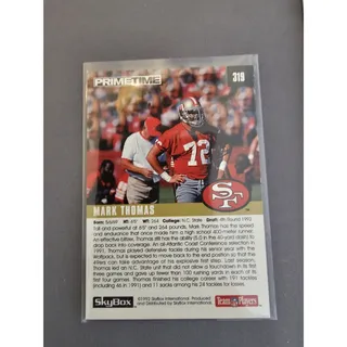 Photo of Mark Thomas 1992 Skybox Primetime #319 - Rookie - 49ers - NFL - Fresh Pull