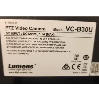 Photo of Lumens VC-B30U PTZ USB 3.0 Video Conference Camera HD 1080p Untested