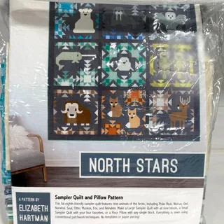 Photo of Elizabeth Hartman North Stars Quilt Kit Pattern Animal Sampler Pillow Fabric NEW