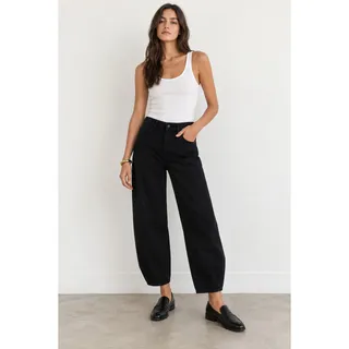 Photo of L'AGENCE | Krista High-Rise Tapered Barrel Jeans in Saturated Black 32