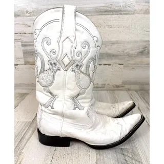 Photo of Cuadra Mens 7 White Ostrich Leather Chihuahua Western Cowboy Boots Luxe