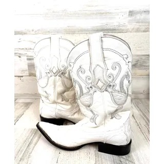 Photo of Cuadra Mens 7 White Ostrich Leather Chihuahua Western Cowboy Boots Luxe