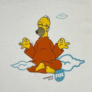 Photo of Vintage MundoFox The Simpsons Homer Monk Meditation Spanish TV Show Promo Tee