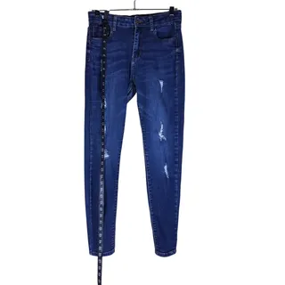 Photo of Wax Jeans Women 7/28 Dark Wash Distressed Skinny Stretch Denim Cotton Casual