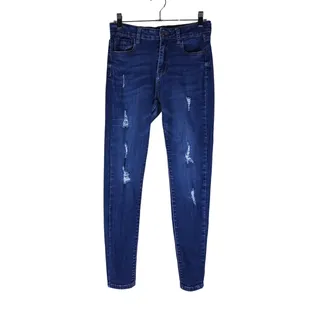 Photo of Wax Jeans Women 7/28 Dark Wash Distressed Skinny Stretch Denim Cotton Casual