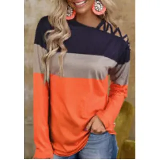 Photo of Shein Color Block Cold shoulder Top Sz XL