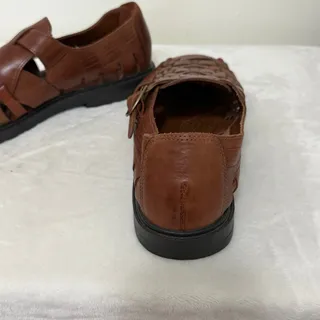 Photo of Stacy Adams Brown Leather Woven Fisherman Sandals Huarache Men's Size 10.5 M
