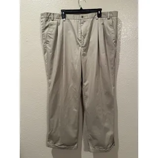 Photo of George Pleated Cuffed Dress Khaki Tan Pants Sz 46 x 30