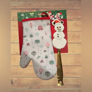 Photo of NWT Disney Parks Christmas Classics Christmas Holiday Oven Mitt and Spatula Set