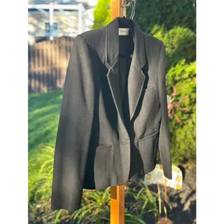Photo of Wool Blazer Evan Picone Black Womens Size Small Classic Tailored Jacket