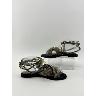Photo of Z&L Bohemian Womens 6.5 - 7 Wrap-Around Gladiator Flat Sandals Leather Size 37 Brown Women