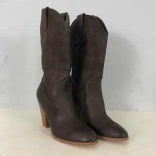 Photo of Miranda Lambert Velvet Heart Atia Brown Cowboy Boots Womens 7.5 Vegan Leather