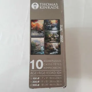 Photo of Vintage Thomas Kinkade 10 Jigsaw Puzzles Collector's Edition Ceaco
