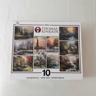 Photo of Vintage Thomas Kinkade 10 Jigsaw Puzzles Collector's Edition Ceaco