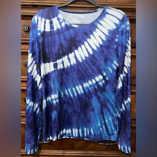 Photo of NWOT! Lands End Tie Dye Long Sleeve Swim Tee Rash Guard UPF50
