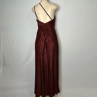 Photo of Lulus Red Metallic Wrap Front formal wrap front maxi dress prom NWT