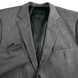 Photo of Joseph & Feiss Lambs Wool Blazer Mens 48R Herringbone Black Sport Jacket Coat