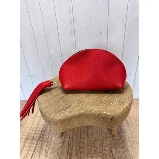 Photo of Portland Leather Taco Tassel Pouch CHERRY Red Makeup Bag FAST SHIP NEW!