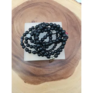 Photo of Stone Bead Bracelet Lot, Round Multicolor Fashion Jewelry (6 pc)
