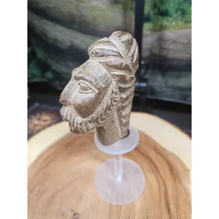 Photo of Vintage ABSTRACT STONE HEAD Sculpture Stone 1 lb W/Stand