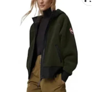 Photo of Canada Goose Simcoe Logo Patch Wool Fleece Zip Hoodie Jacket 