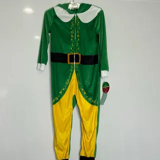 Photo of Elf The Movie Buddy Christmas Hooded Union Suit Pajamas Kids Size 6/7 NWT