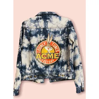 Photo of Members Only-Looney Tunes Tie Dye Denim Jacket- Size S