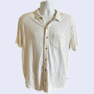 Photo of Lucky Brand L Casual Button-Front Shirt Cream Regular Fit