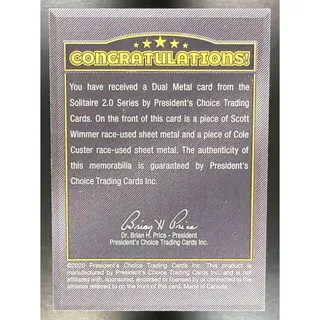 Photo of 2020 President's Choice Dual Metal Scott Wimmer / Cole Custer 1/1