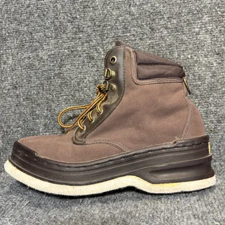 Photo of Hodgman Lakestream Brown Canvas Lace Up Felt Sole Fly Fishing Wading Boots Men 8